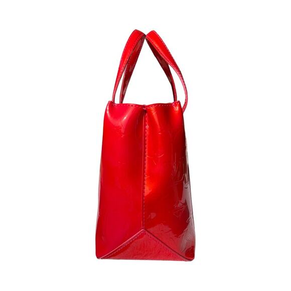 Louis Vuitton Wilshire PM Vernis Rose Pop Patent Tote Red Pink Monogram Bag Box - Picture 8 of 16